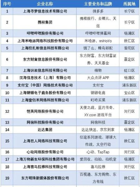 上海互联网公司排名前十_上海互联网企业有哪些
